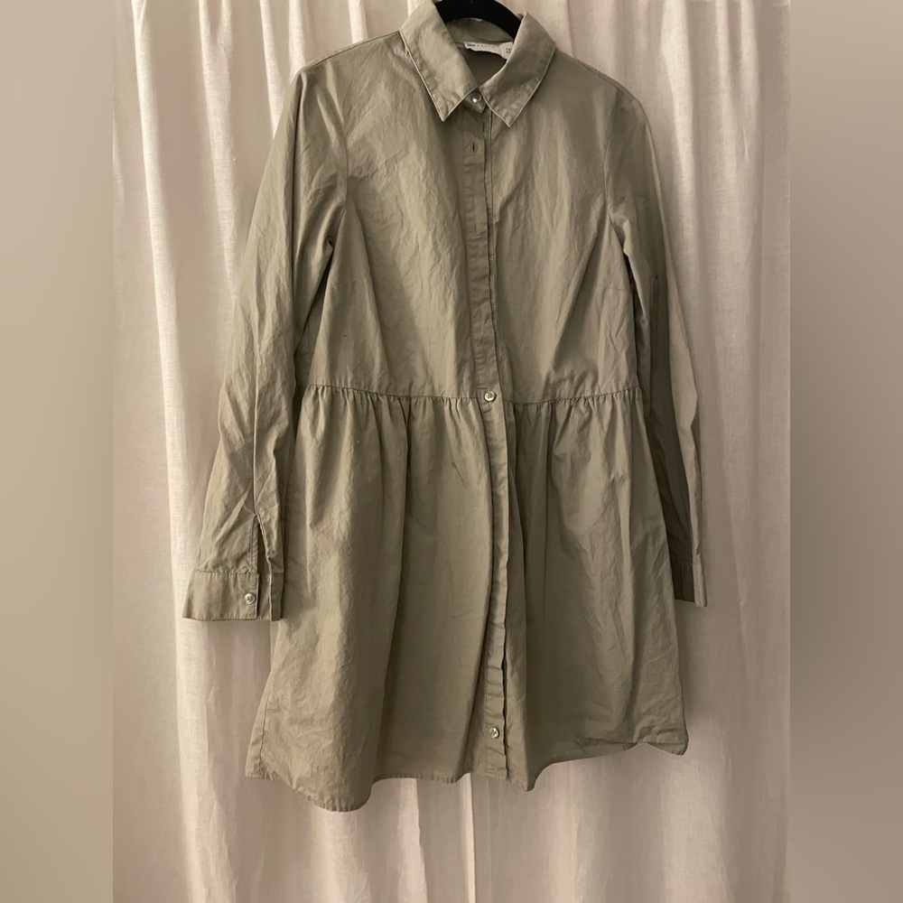 ASOS Babydoll Shirt Dress Green